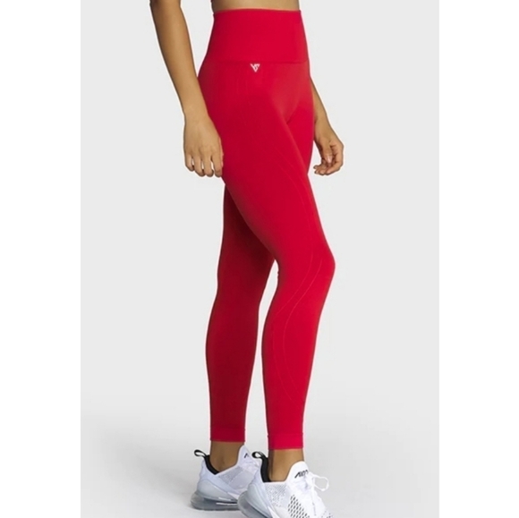 V Shred Seamless Flex Red Leggings Size Large - Picture 11 of 11